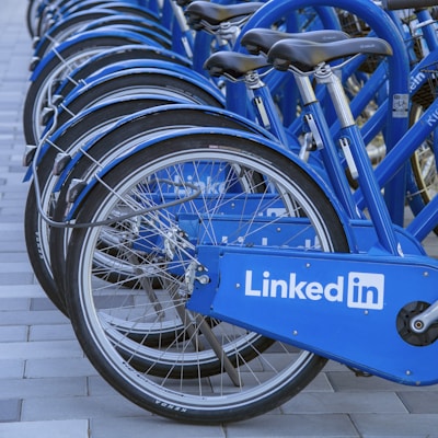 blue bicycle on gray concrete floor