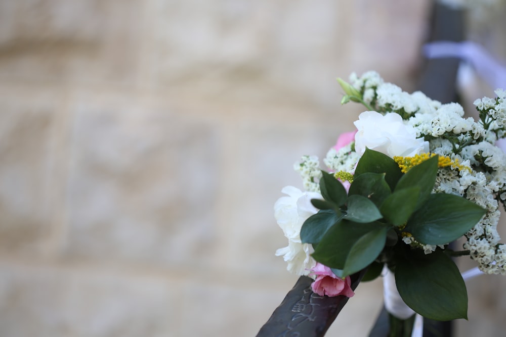 white and green flower bouquet