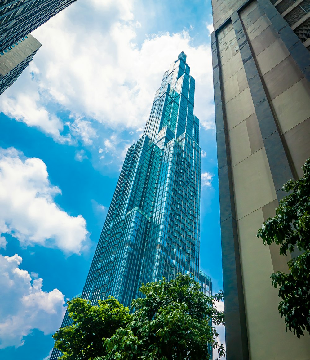 low angle photography of high rise building