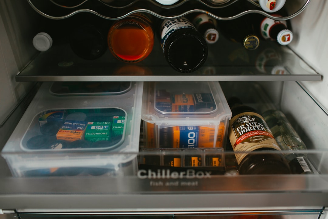 Beer & 35mm analog film in the fridge icebox