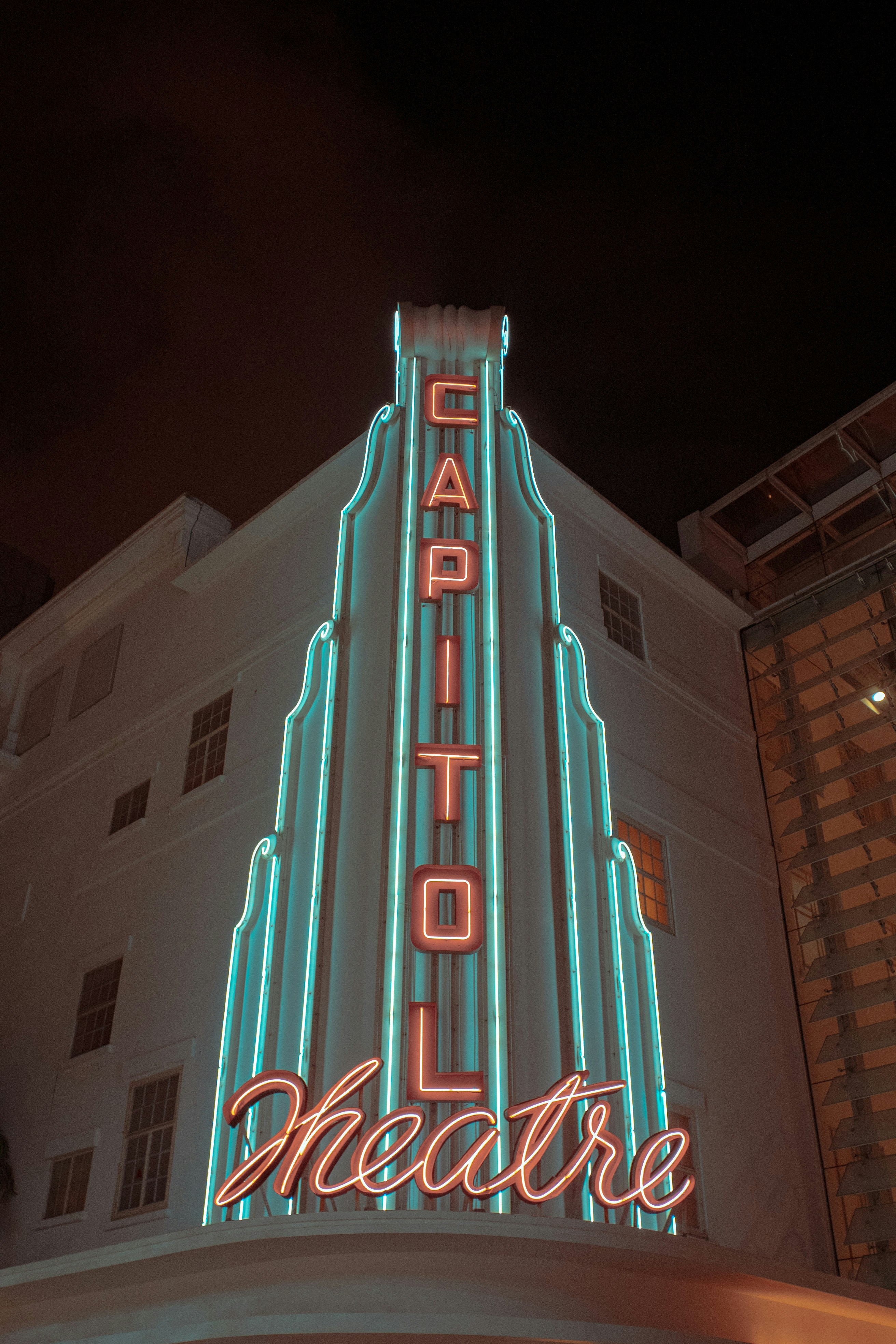 pink and white concrete building