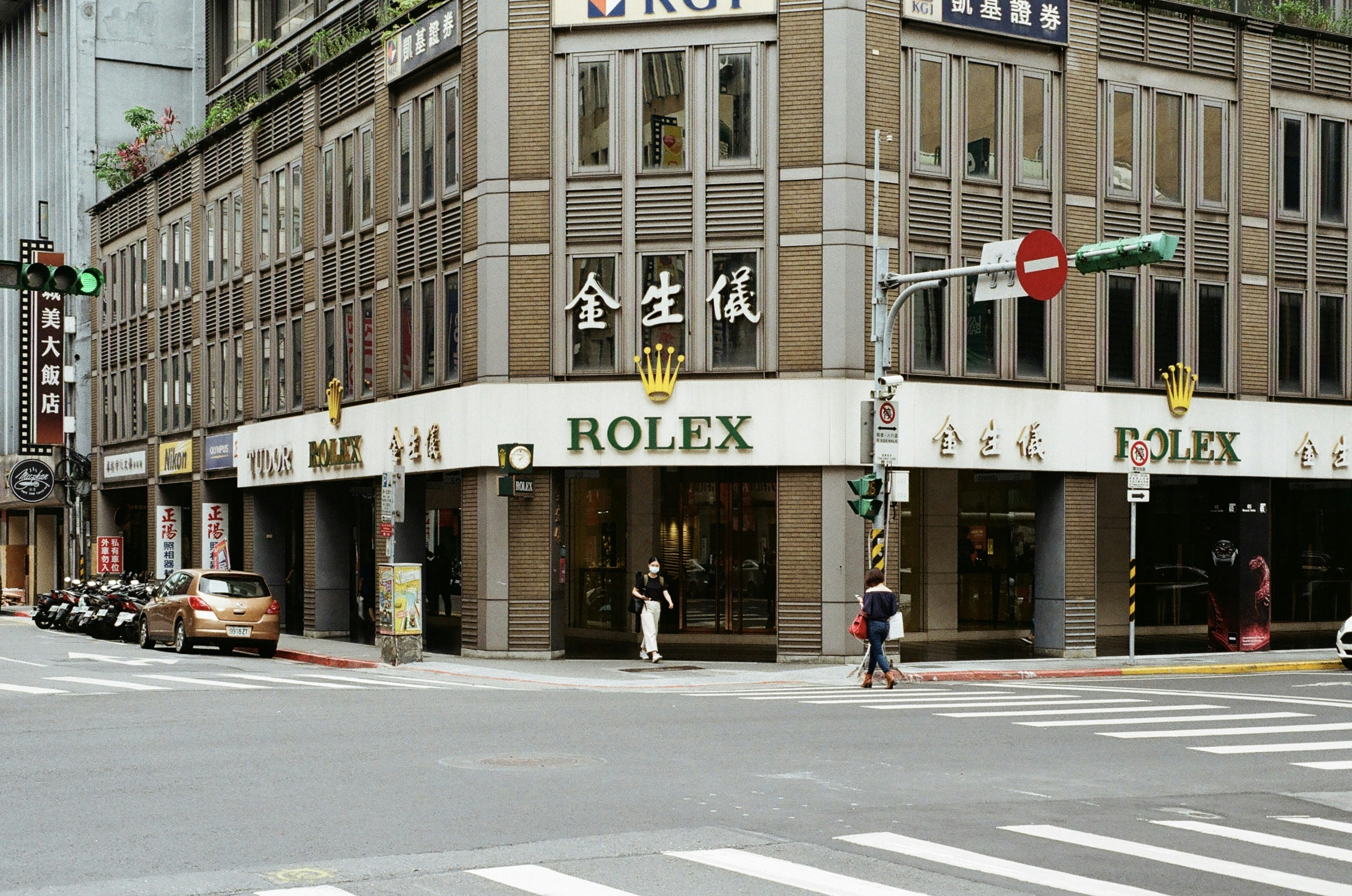 People walking on pedestrian lane