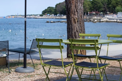 A tranquil outdoor area with comfortable seating for relaxation.
