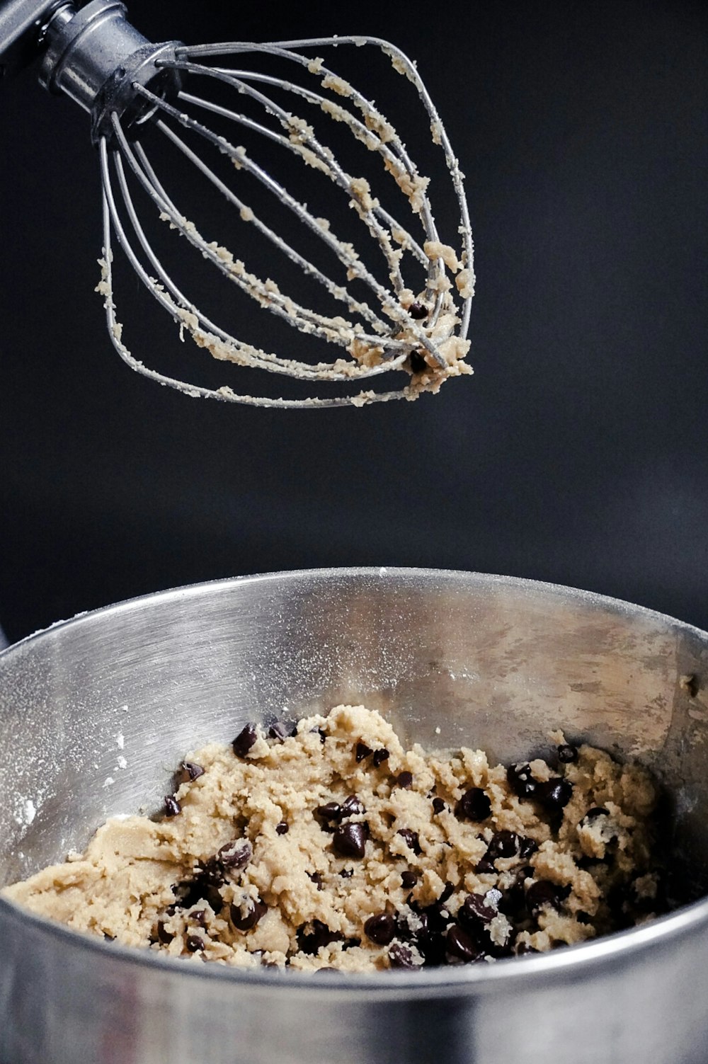 stainless steel round bowl with food