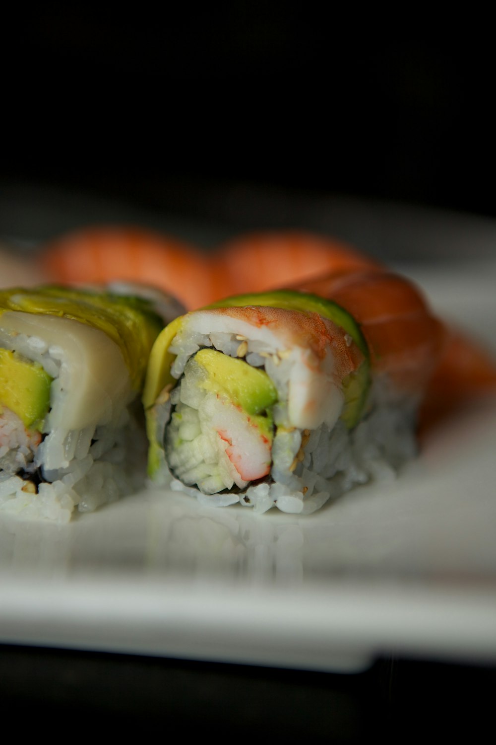 sushi on white ceramic plate