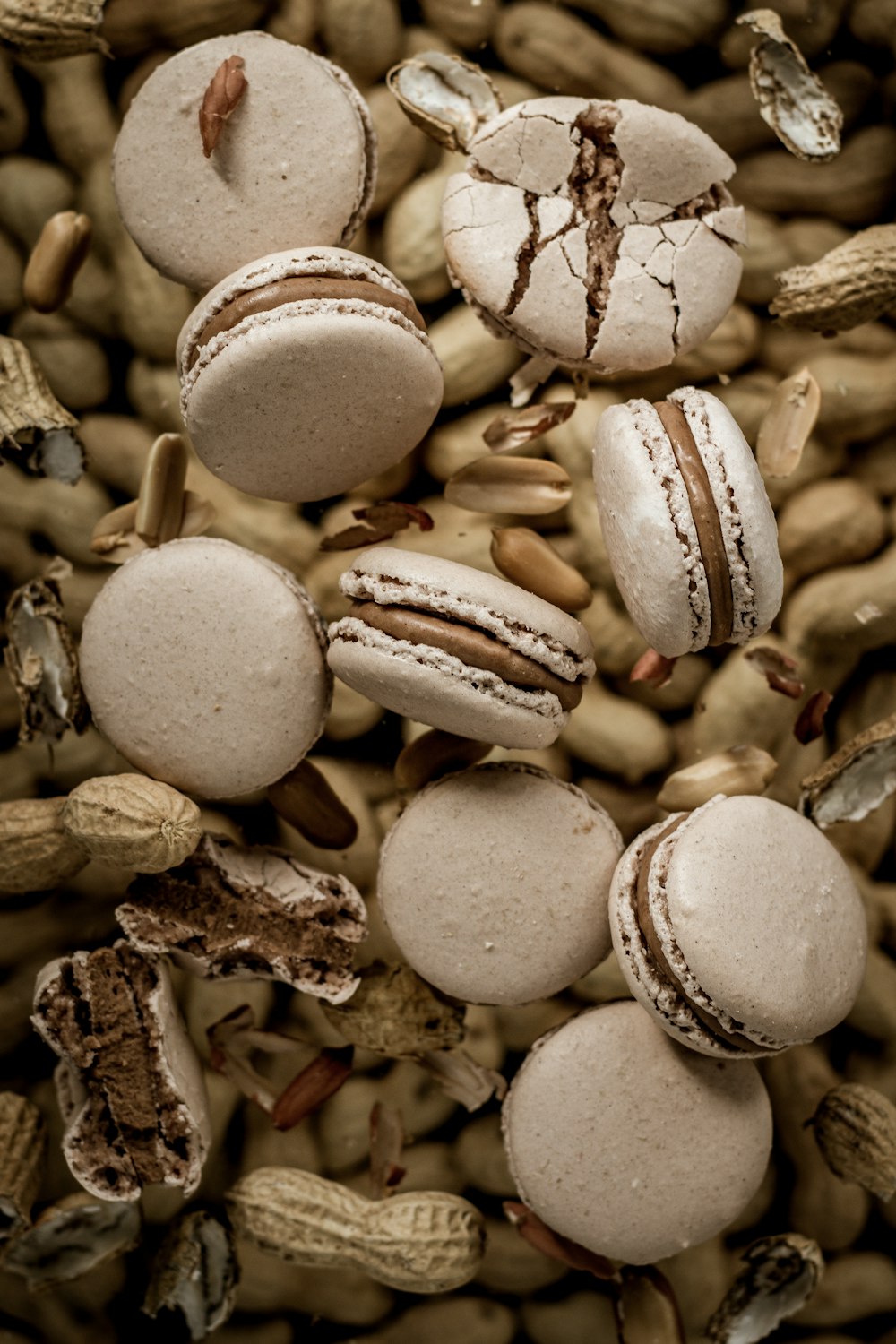 brown and white round ornament