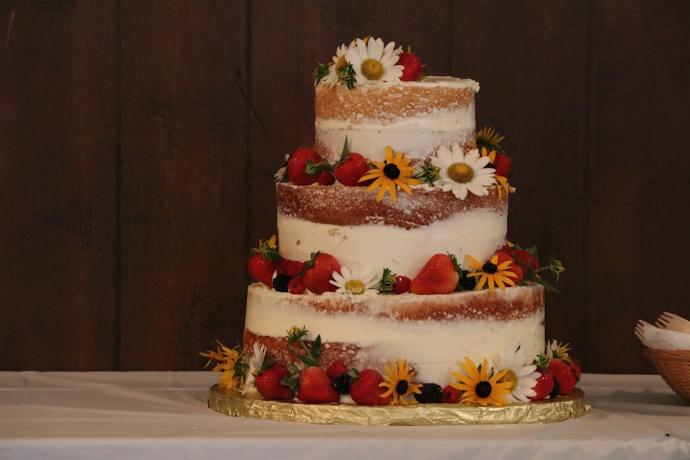 white and red cake on white ceramic plate