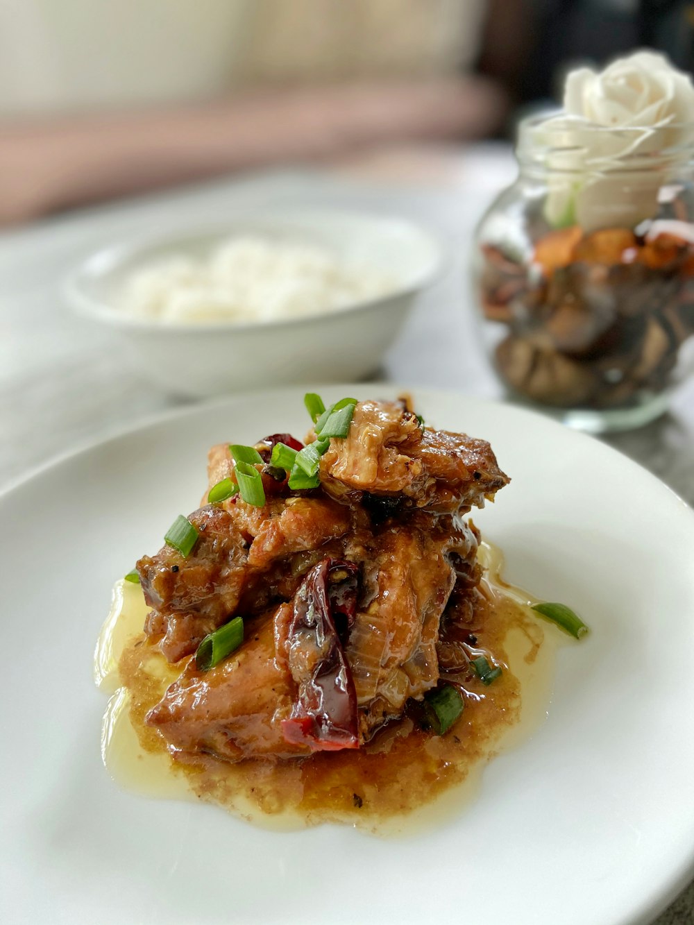 cooked food on white ceramic plate