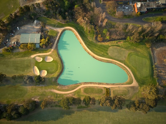 aerial view of green lake in Box Hill VIC Australia