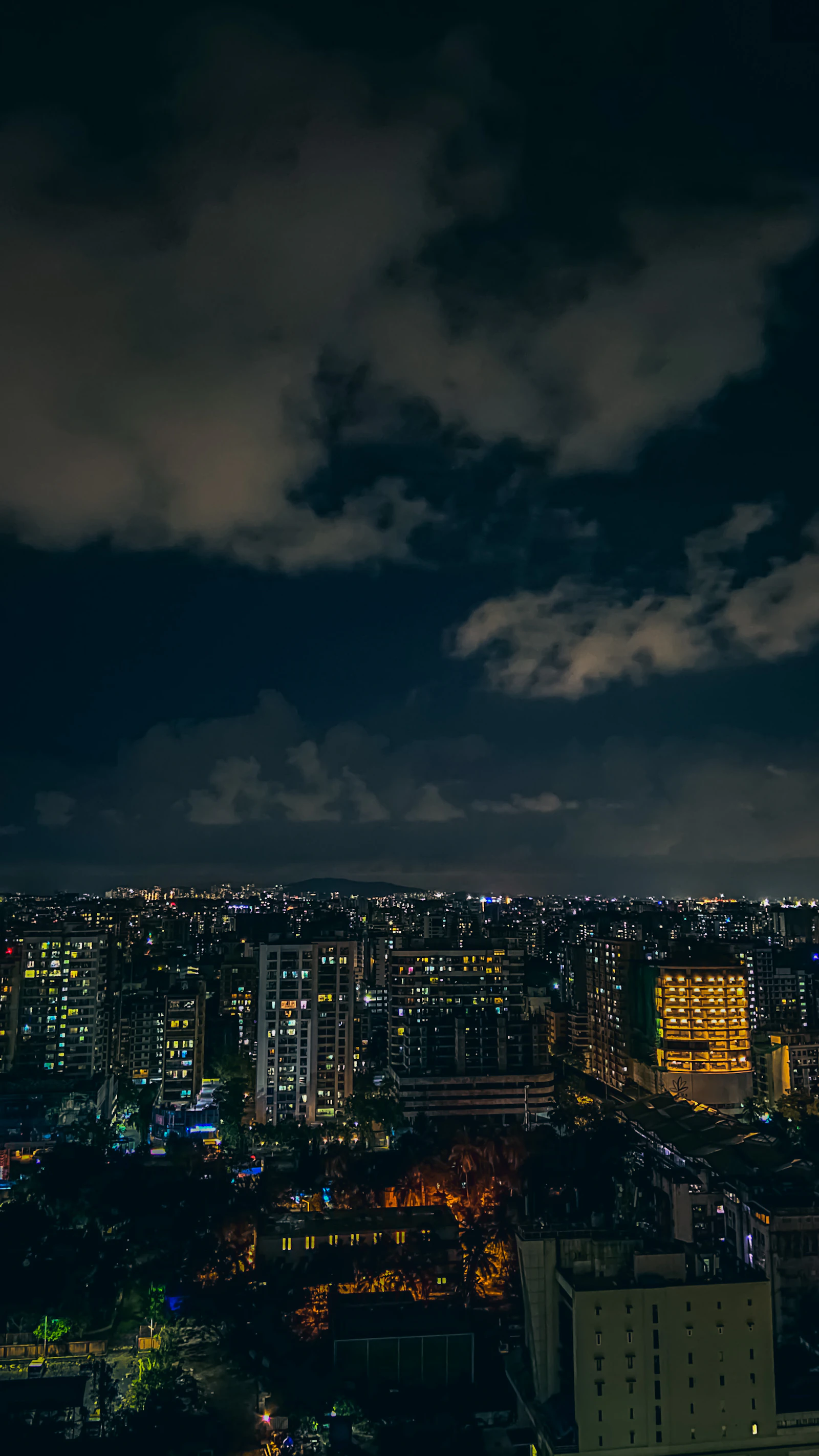 Mumbai high-rise skyline at night