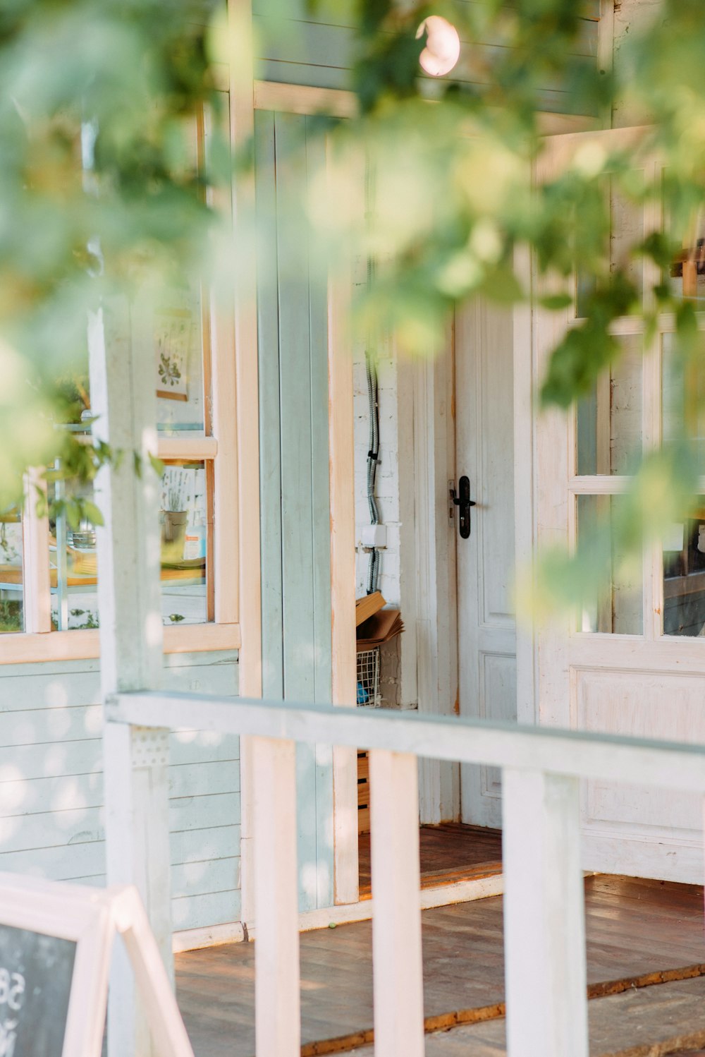 brown wooden door with white wooden frame