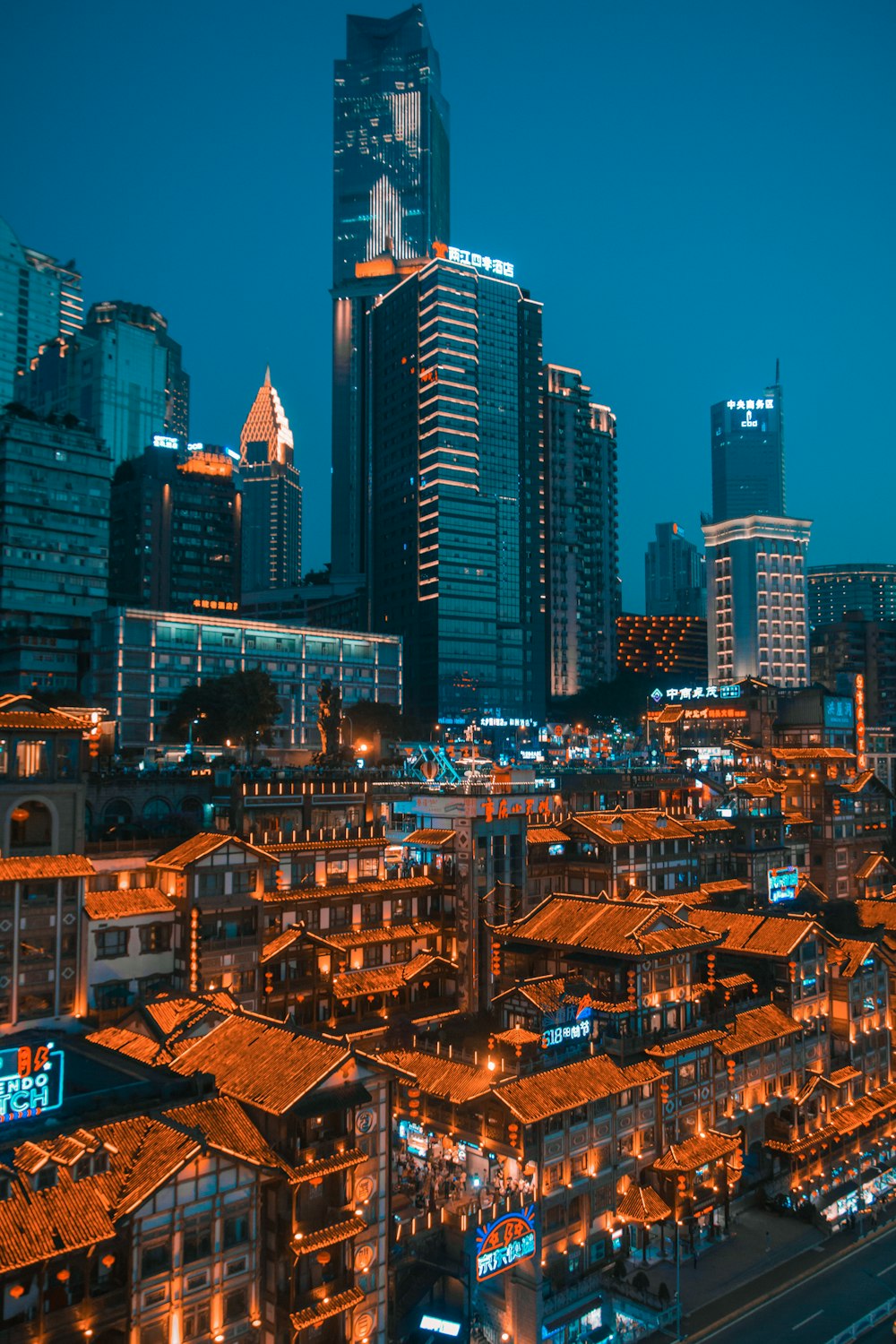 city buildings during night time