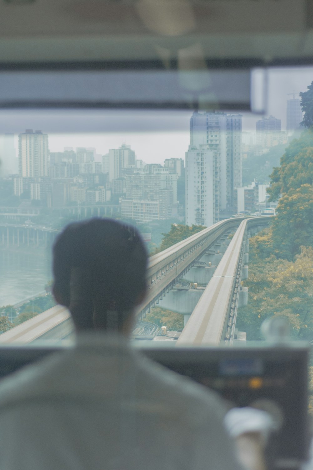 person looking at the city during daytime