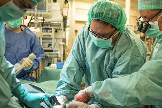 man in green scrub suit