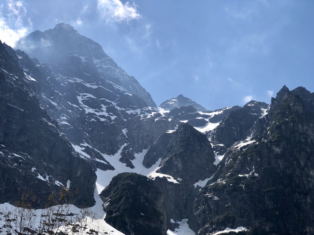 snow covered mountain under blue sky during daytime