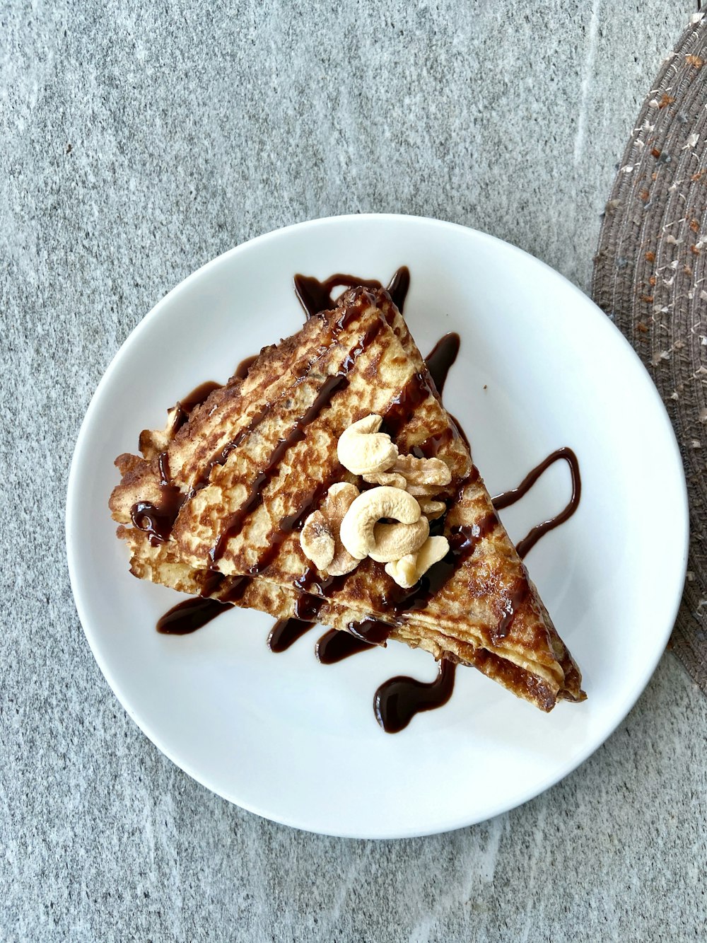 brown cookies on white ceramic plate