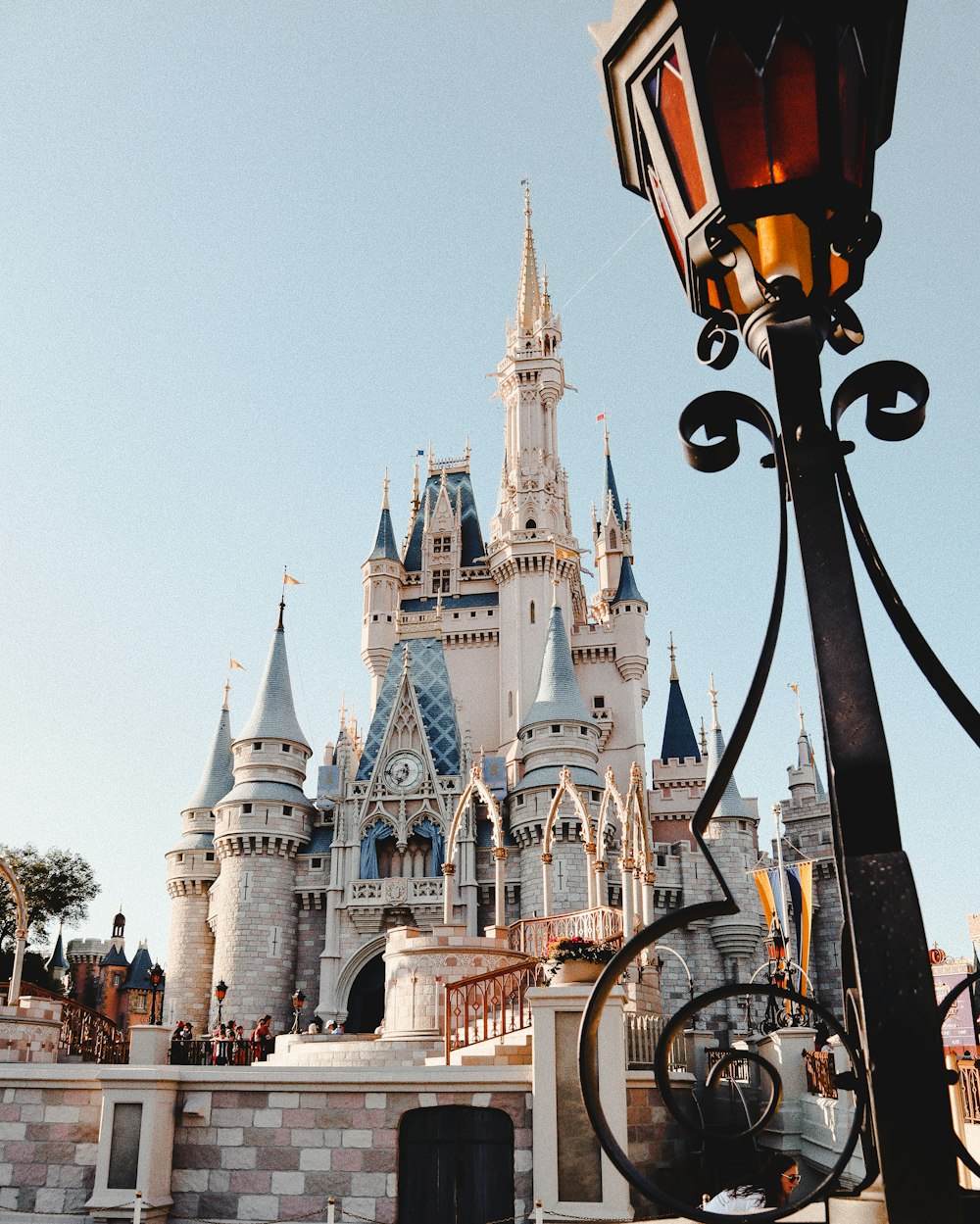 white and blue concrete castle