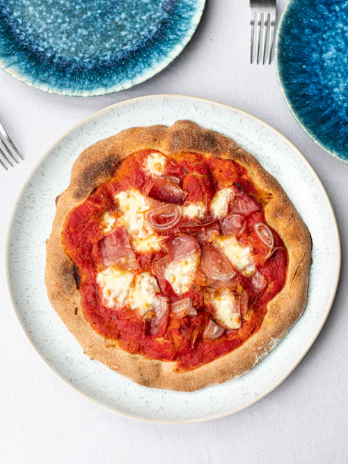 Flatbread pizza slice