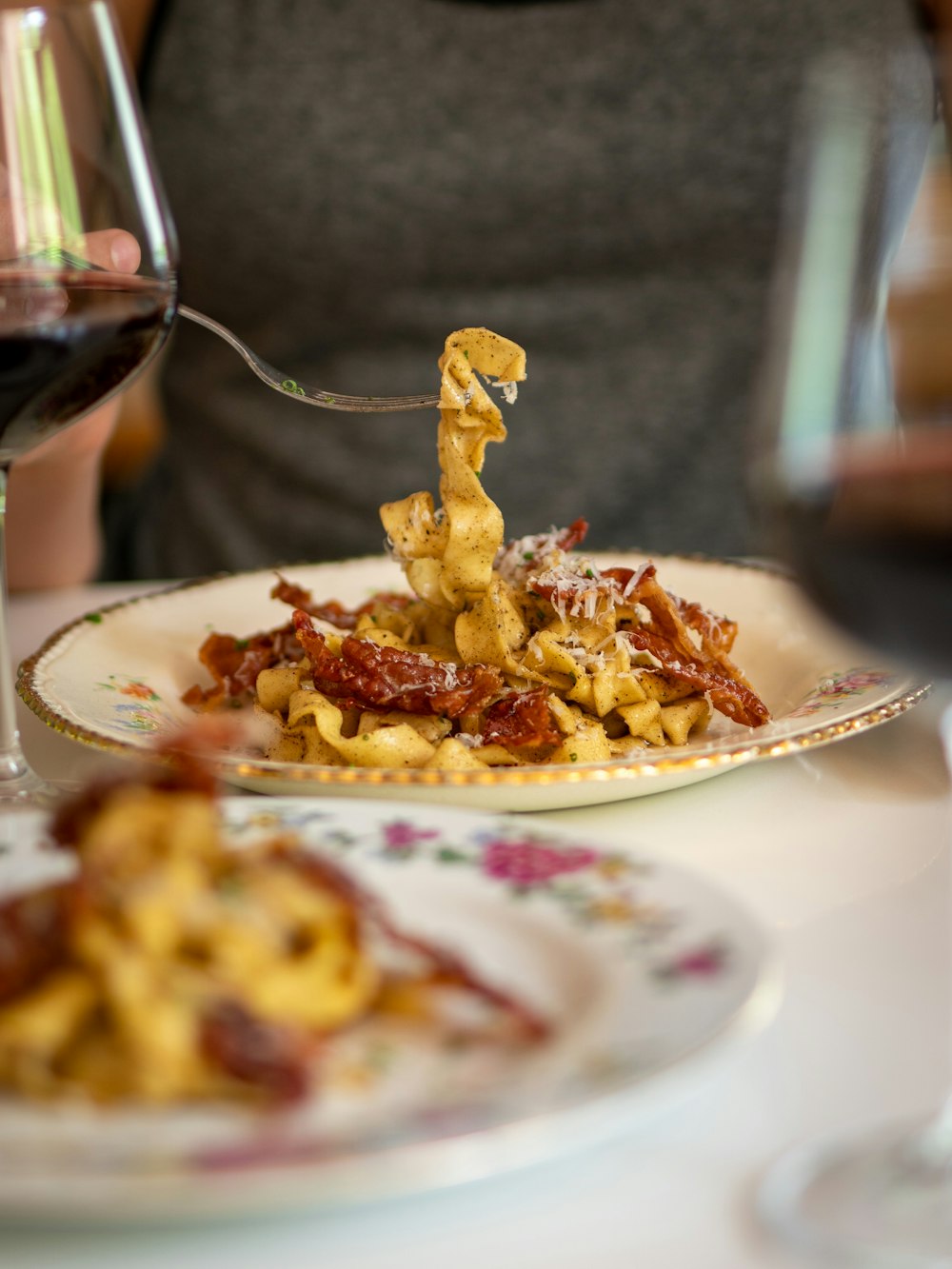 pasta on white ceramic plate