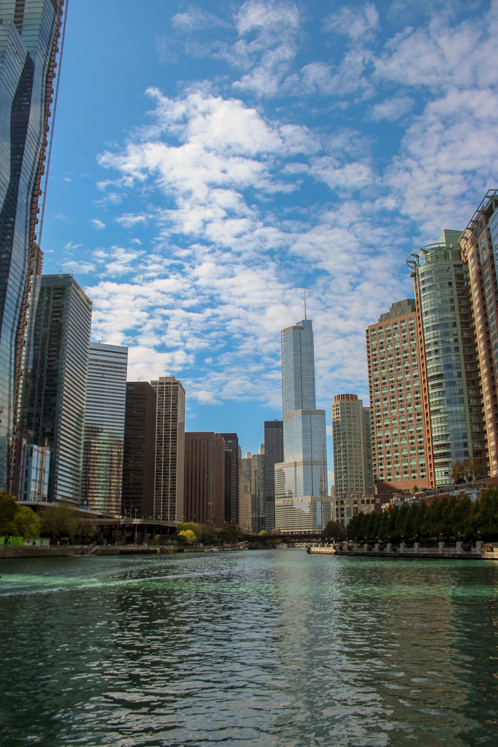 high rise buildings near body of water under blue sky during daytime