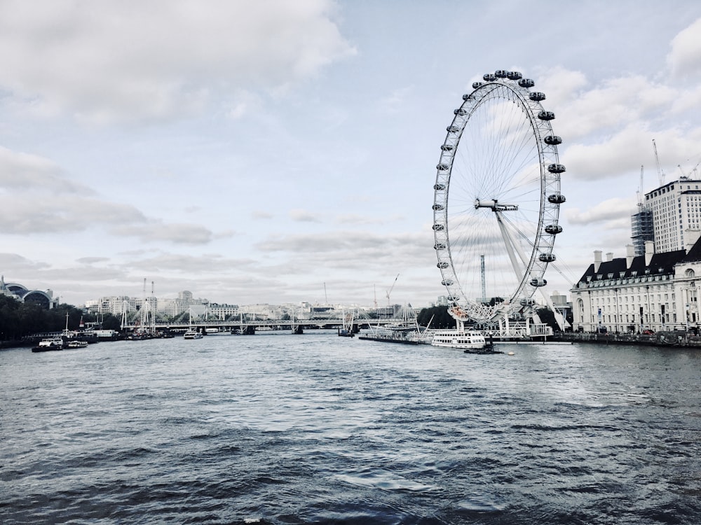 ferris wheel near body of water during daytime