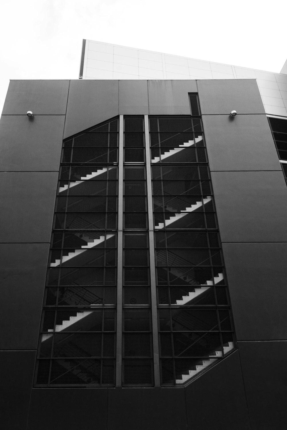 black and white concrete building