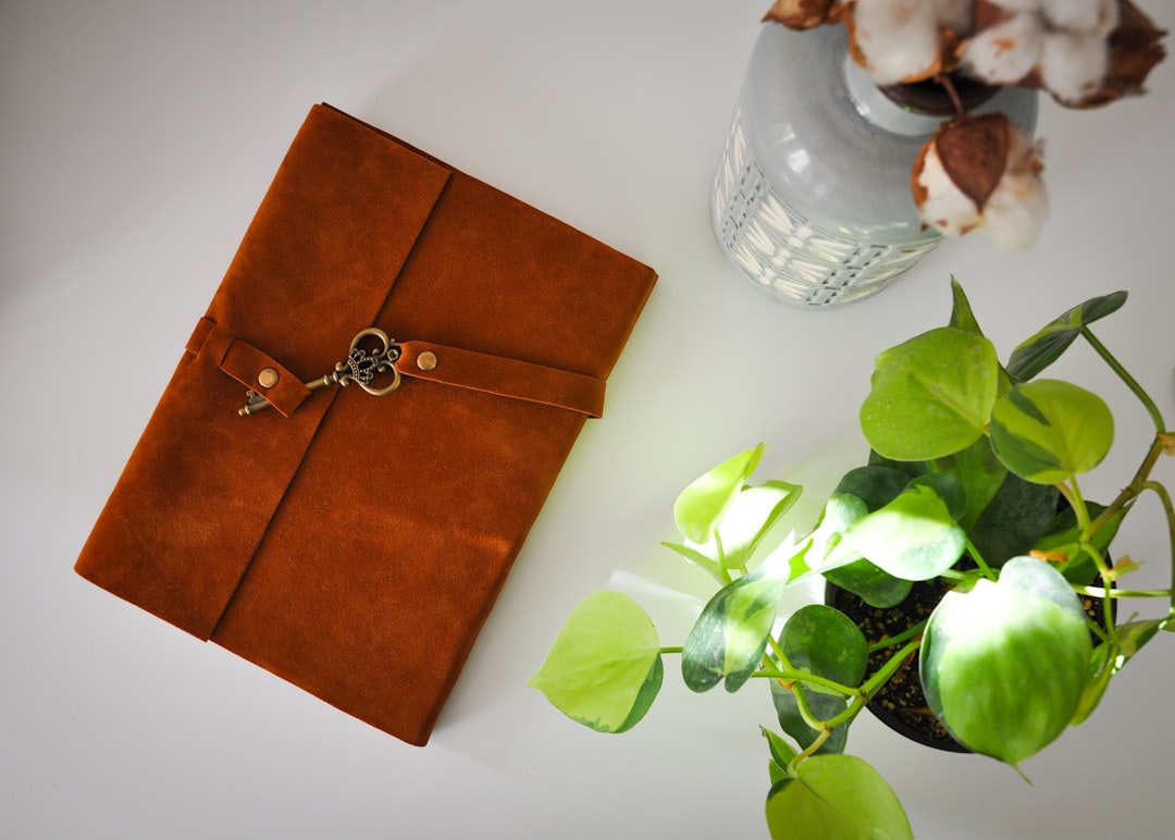 brown box with green leaves