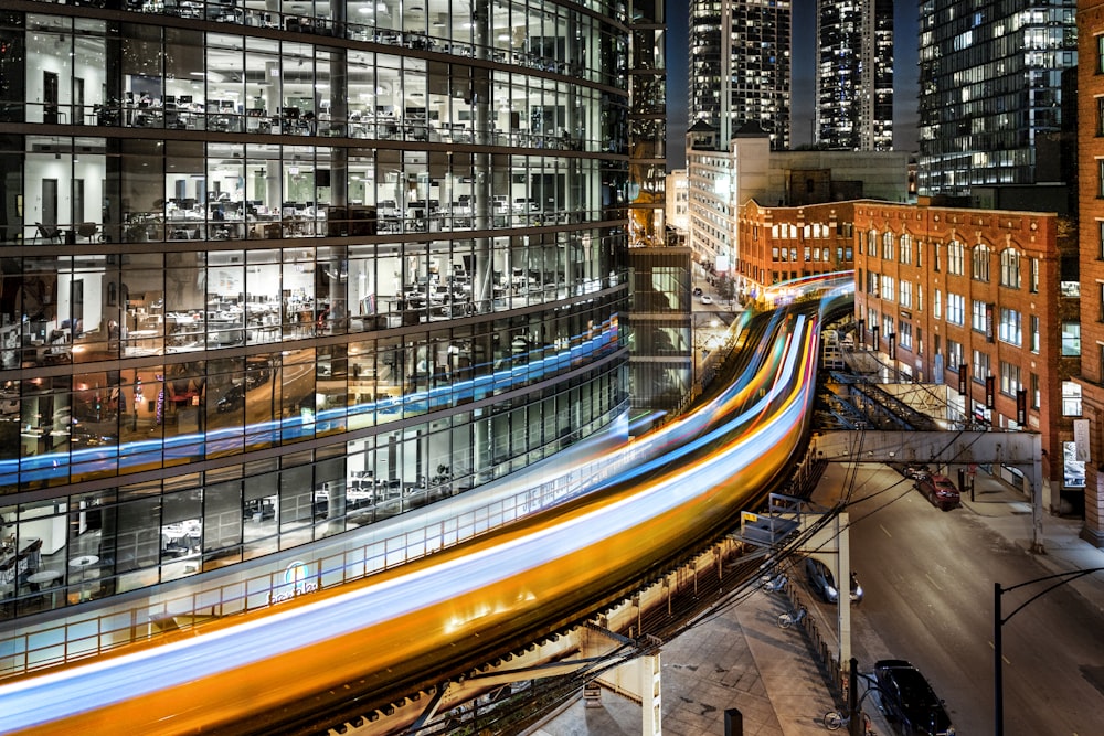 time lapse photography of cars on road during night time