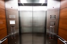 stainless steel elevator door with buttons