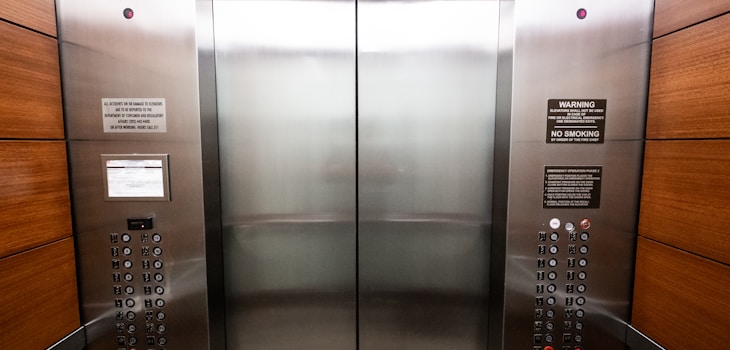 stainless steel elevator door with buttons