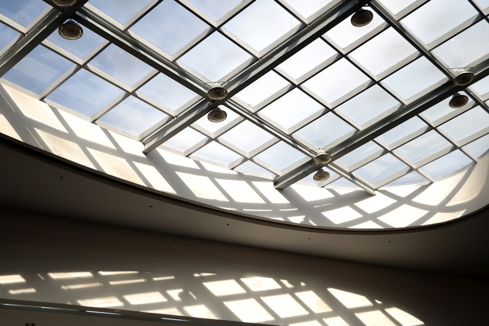 white and black glass ceiling