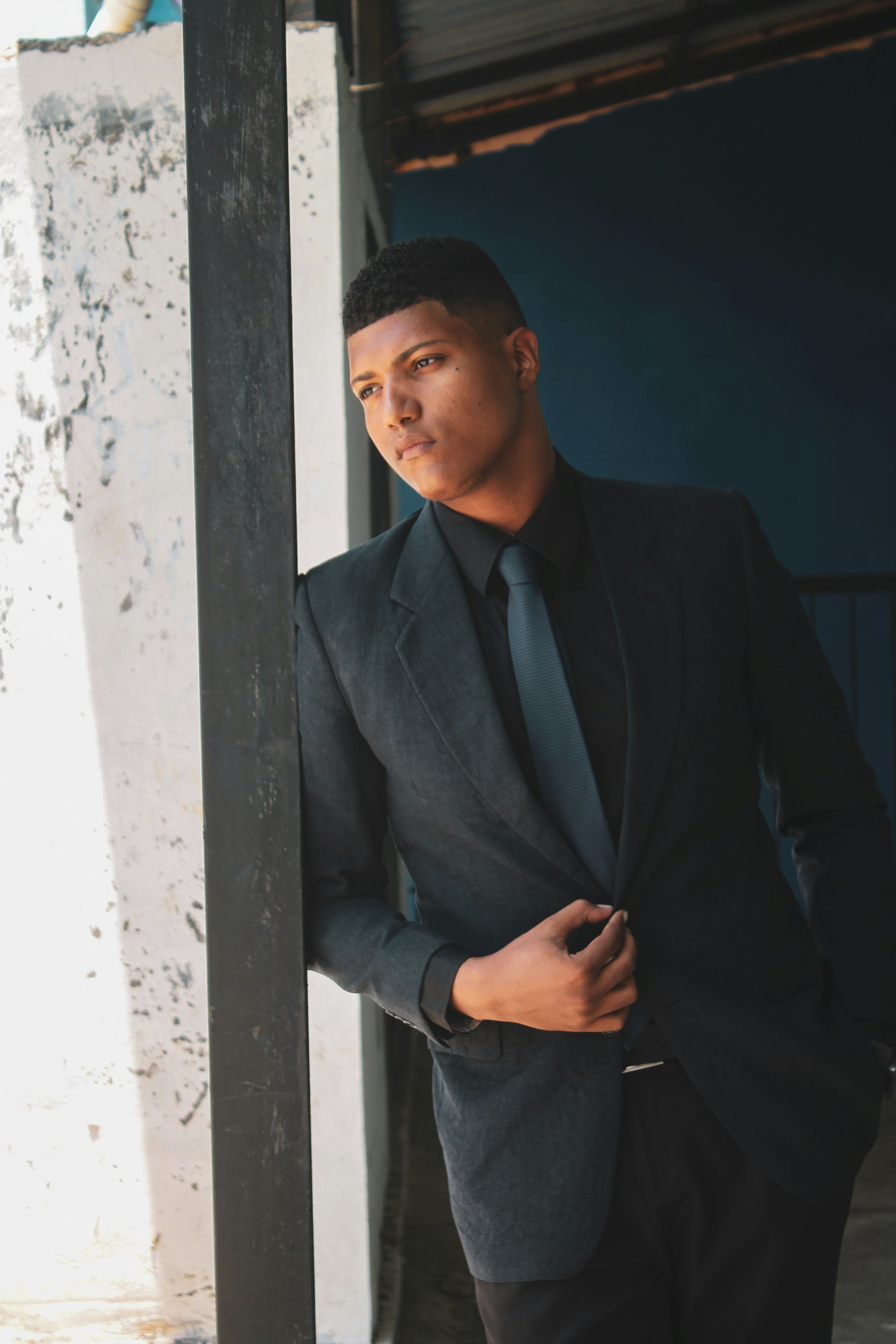 Best blue shirt with black coat New Arrivals