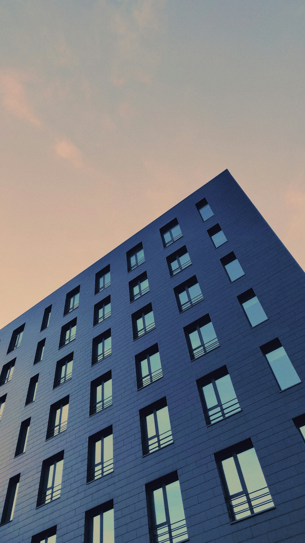 blue and white concrete building