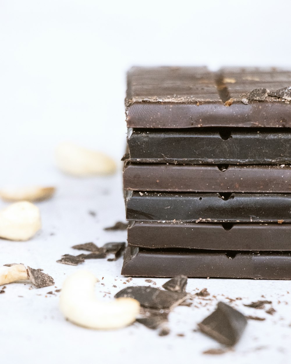 chocolate bar on white surface