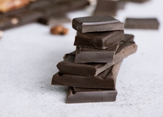 brown chocolate bars on white surface