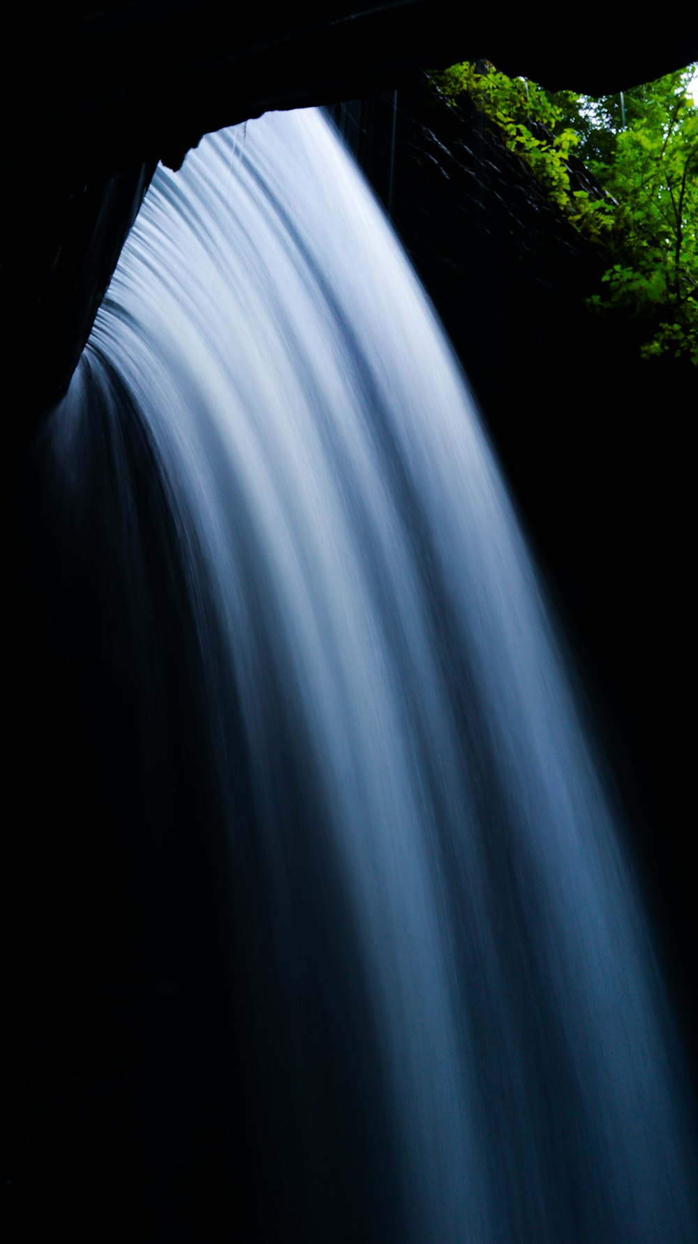 time lapse photography of water falls