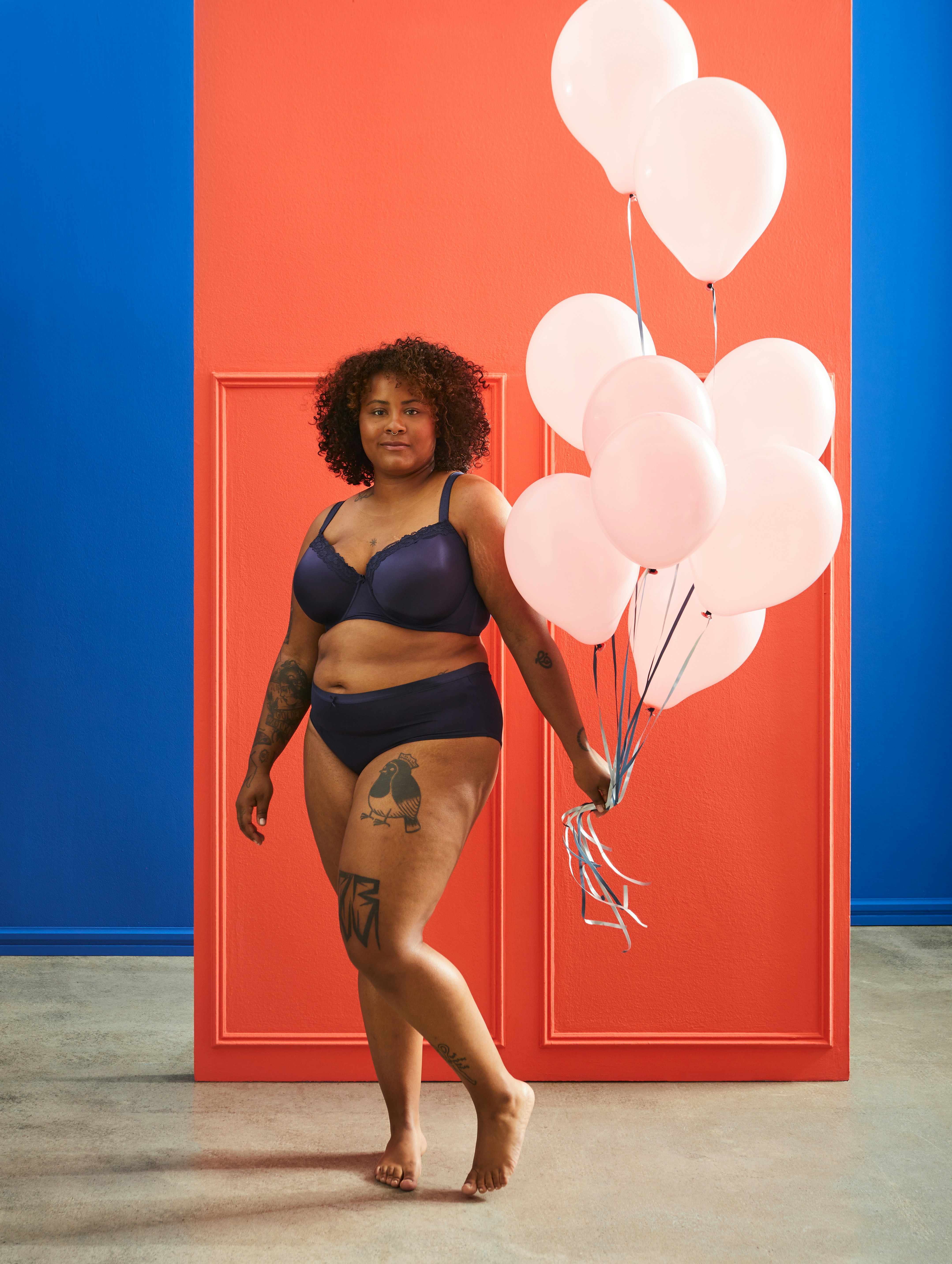 Woman with balloons