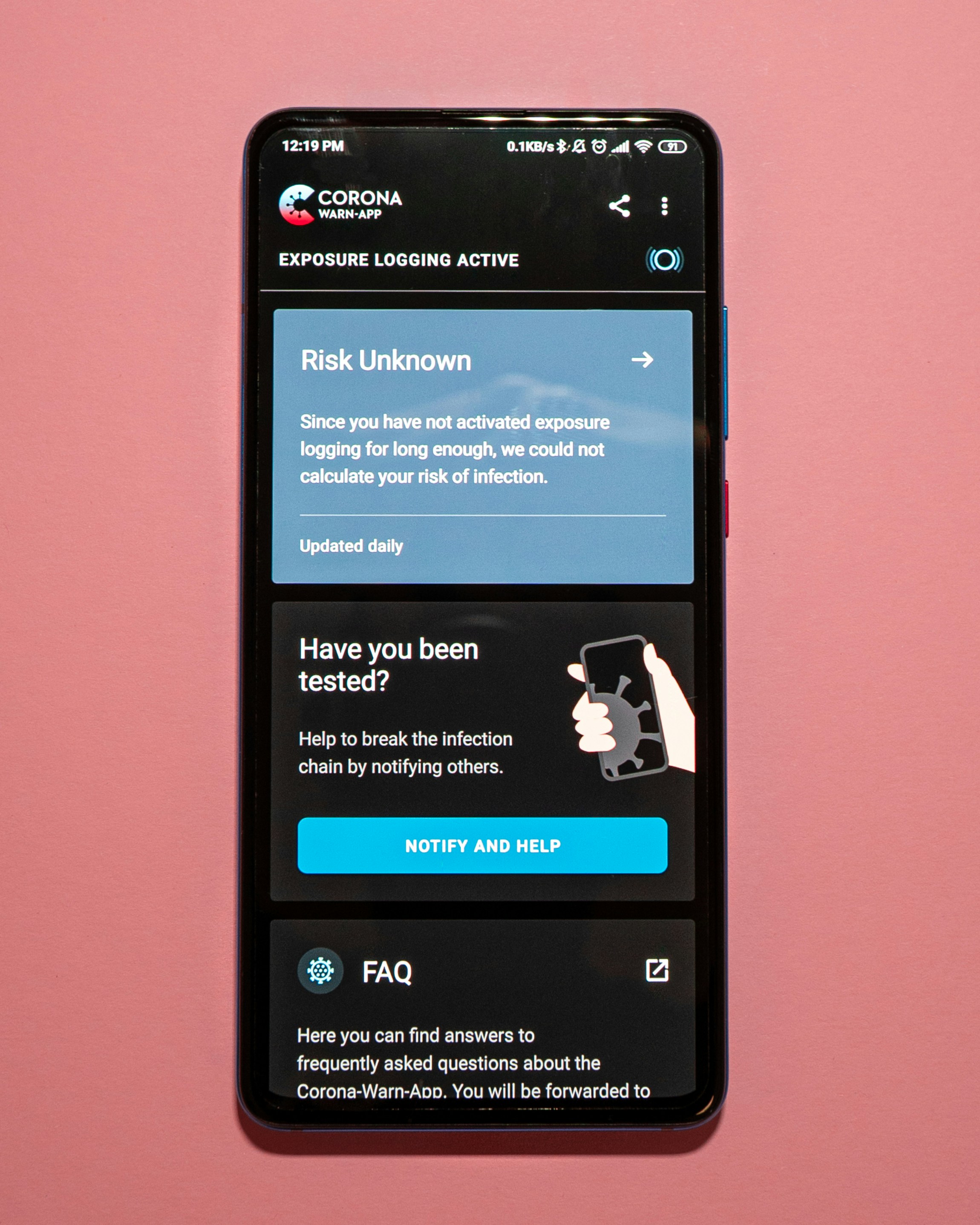 The official Corona App by the german government started on 16/06/2020. It enables Exposure Logging for Covid-19 cases all over the country. This is the Android version.