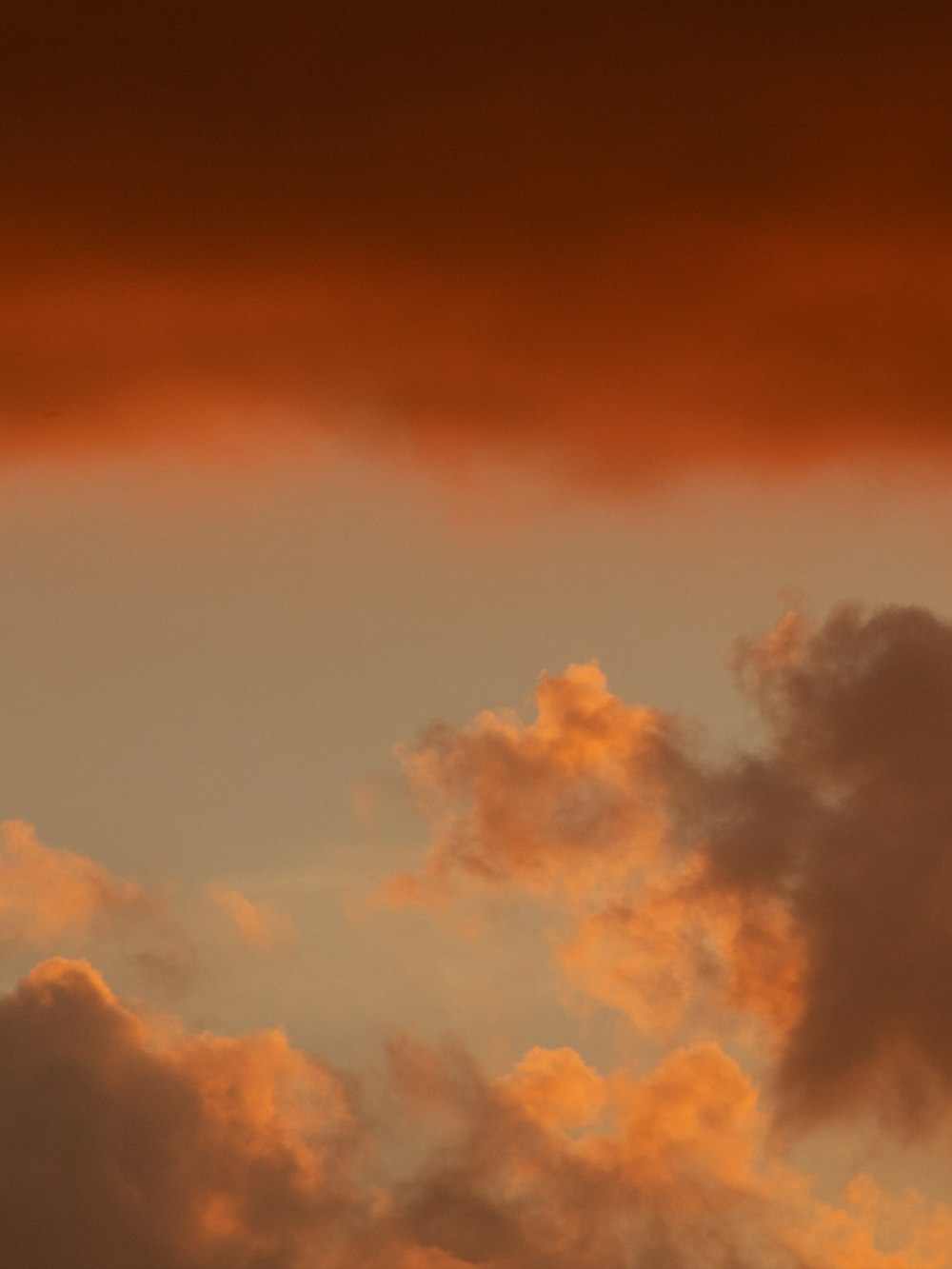 nuvens alaranjadas e cinzas durante o pôr do sol
