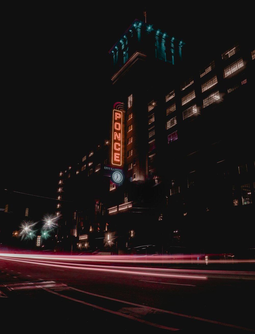 time lapse photography of city street during night time