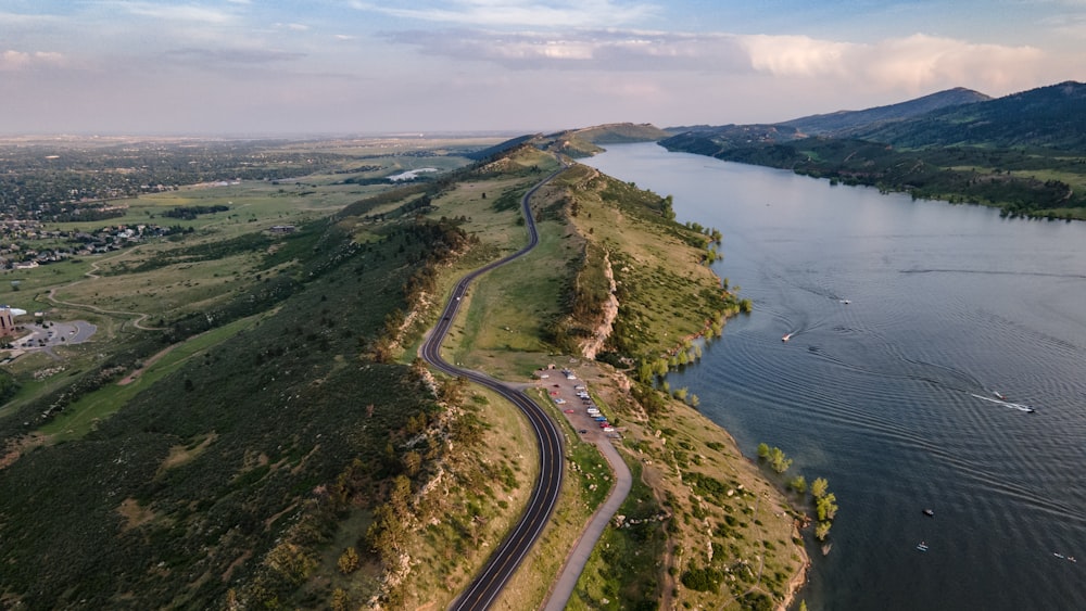 aerial view of green trees and river during daytime