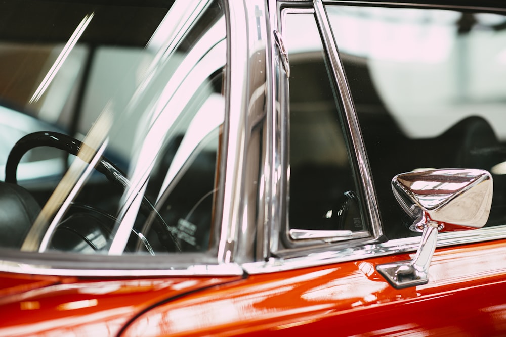 red and silver car door