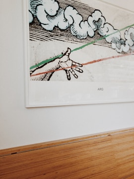 Close-up of a deckled edge artwork beautifully floating within a custom archival frame