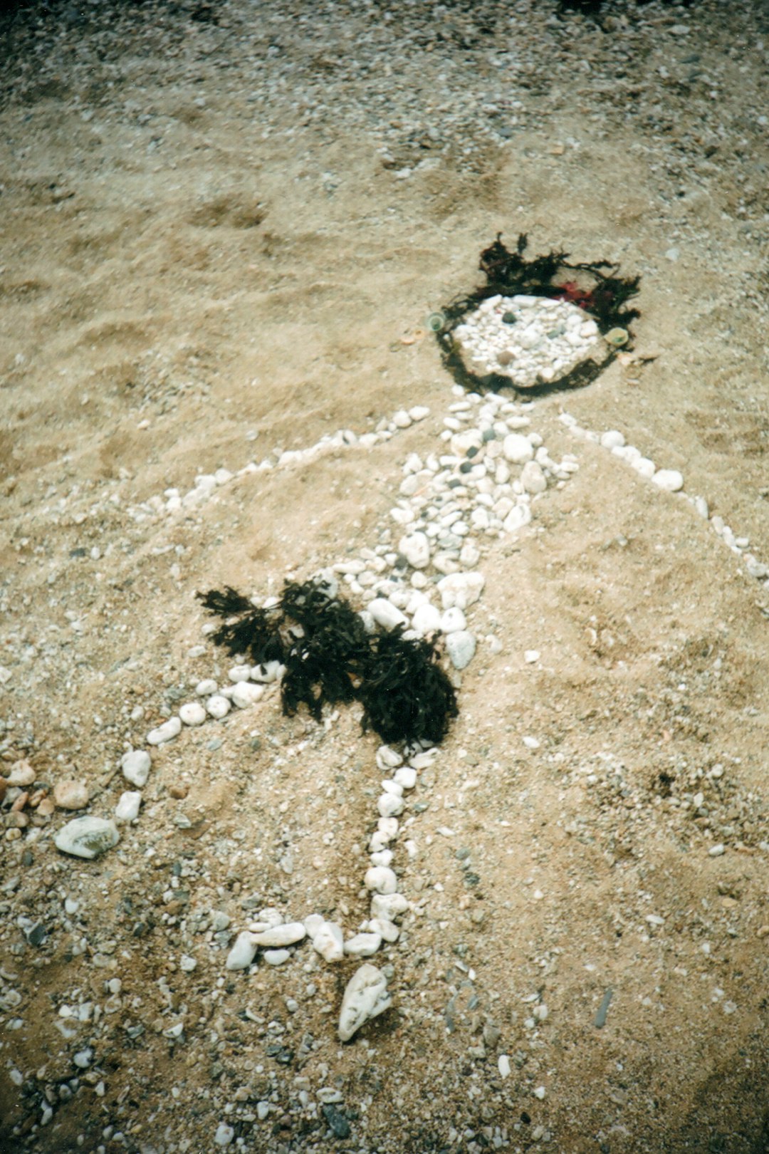 white and black stones on brown sand