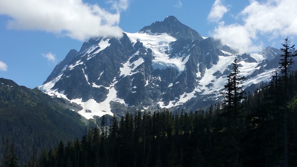 snow covered mountain during daytime