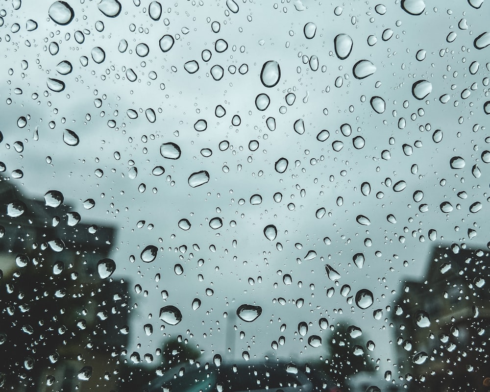 water droplets on glass window