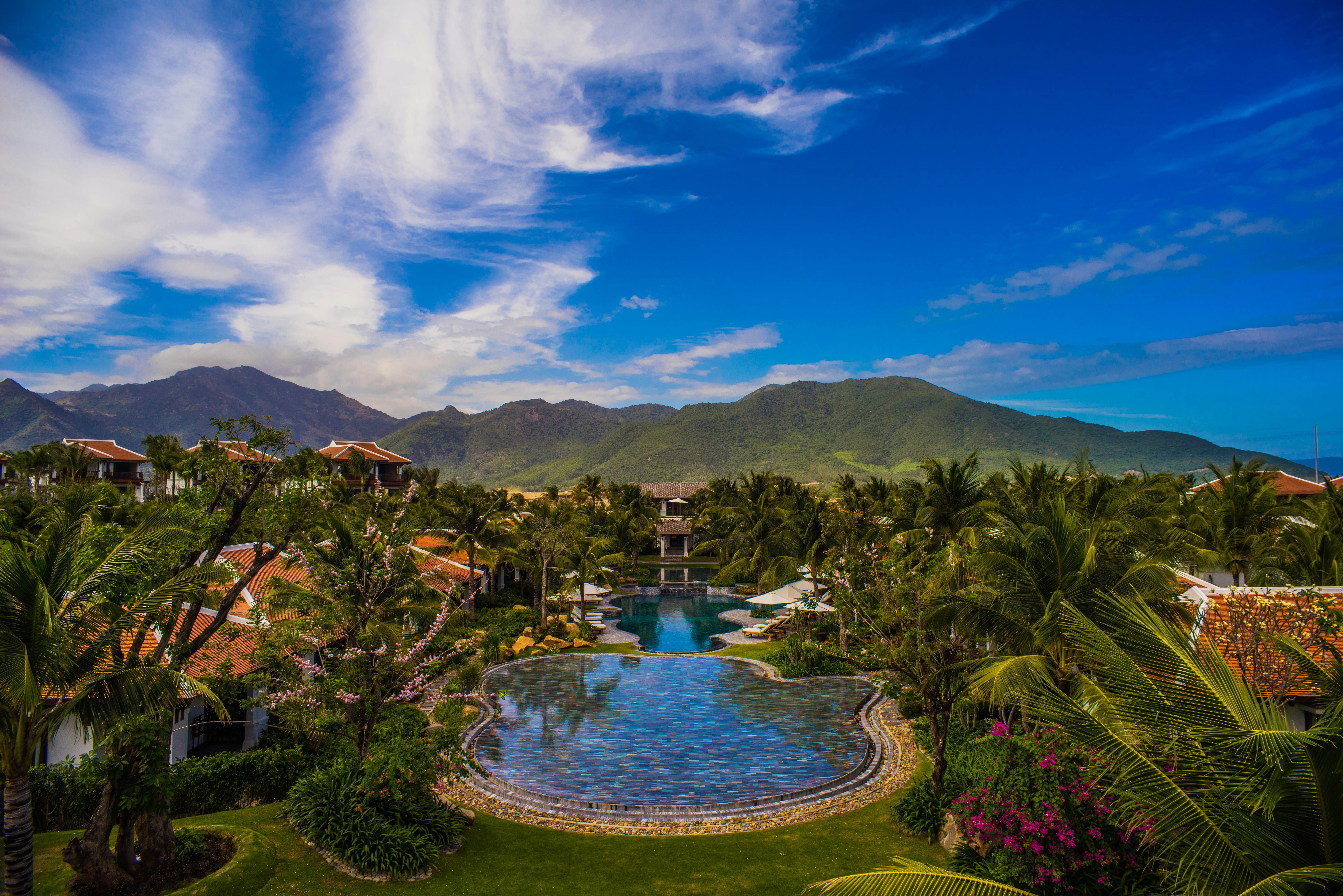The Anam resort in Cam Ranh, Vietnam offering luxury Indochine charm on the pristine private beach.