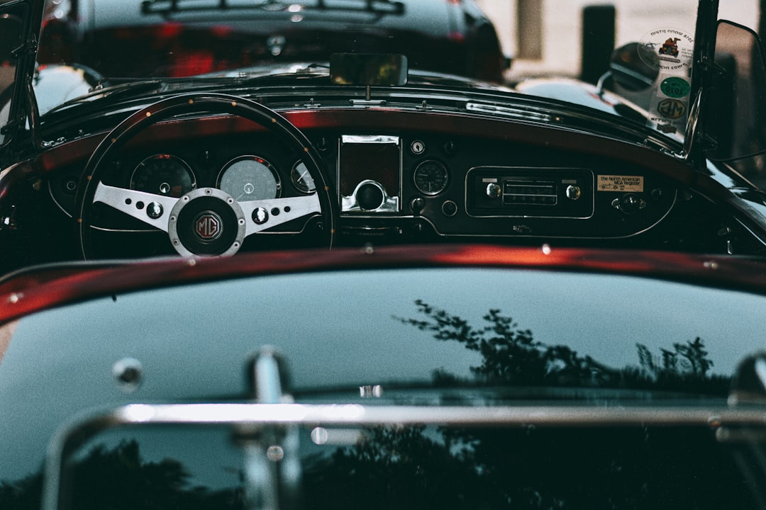 black and red car dashboard