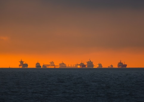silhouette of city skyline during sunset
