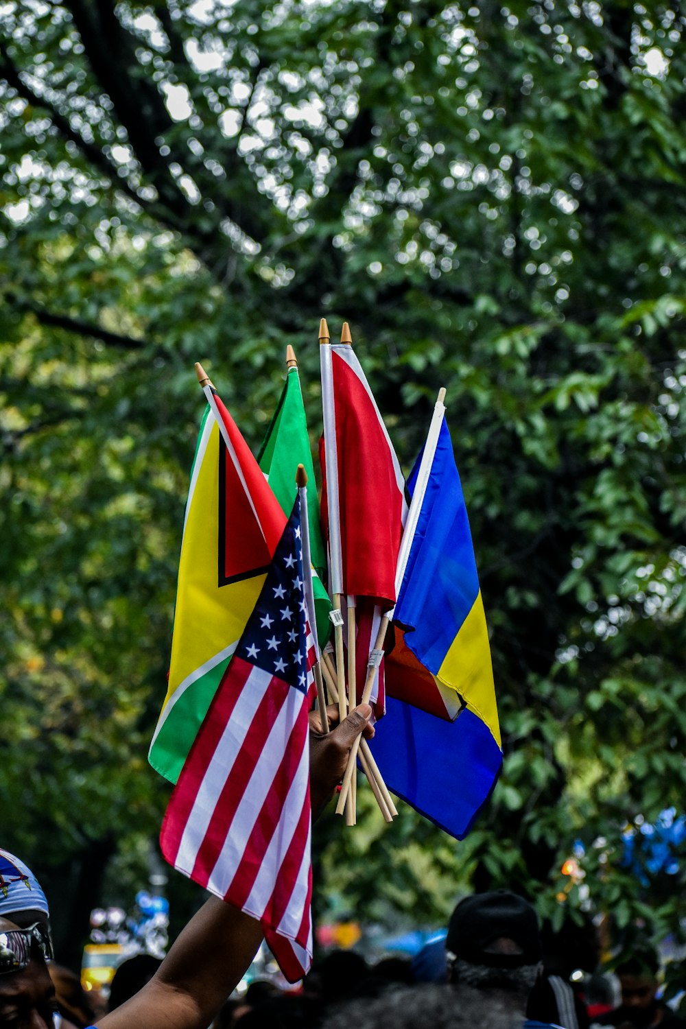 blue white and red striped flag